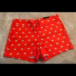Banana Republic Size 6 Shorts Orange w/ Elephants